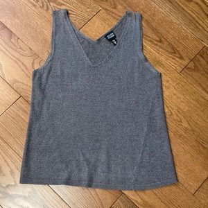 Eileen Fisher linen cotton blend tank top v neck size small light brown